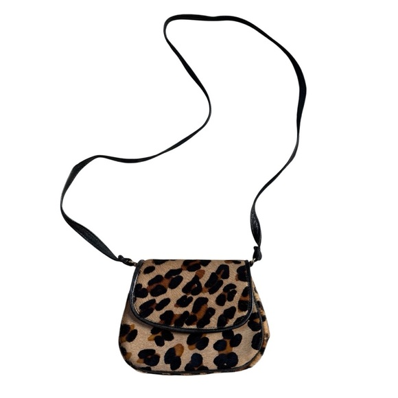 Vintage 90s Jill Stuart Leopard Print Fur Crossbody Bag - Picture 3 of 14